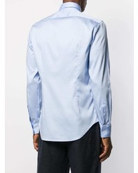 Chemise à manches longues bleu clair Corneliani