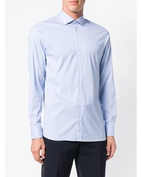 Chemise à manches longues bleu clair Z Zegna