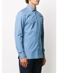 Chemise à manches longues bleu clair Ermenegildo Zegna