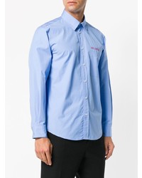 Chemise à manches longues bleu clair MSGM