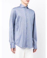 Chemise à manches longues bleu clair Canali