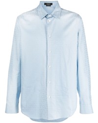 Chemise à manches longues bleu clair Versace