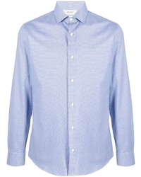 Chemise à manches longues bleu clair Z Zegna