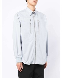 Chemise à manches longues bleu clair Alexander McQueen