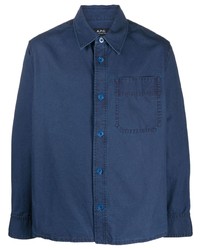 Chemise à manches longues bleu marine A.P.C.