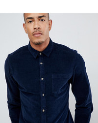 Chemise à manches longues bleu marine ASOS DESIGN