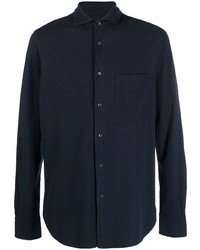 Chemise à manches longues bleu marine Aspesi