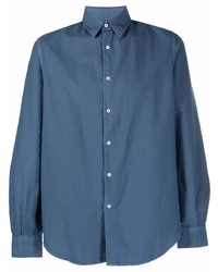 Chemise à manches longues bleu marine Aspesi