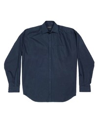 Chemise à manches longues bleu marine Balenciaga