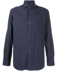 Chemise à manches longues bleu marine Barba