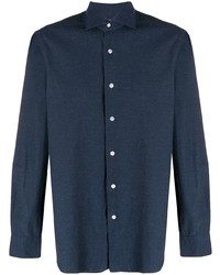 Chemise à manches longues bleu marine Barba