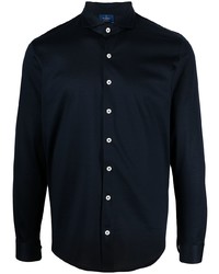 Chemise à manches longues bleu marine Barba