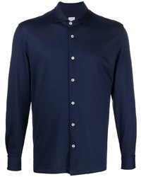 Chemise à manches longues bleu marine Barba