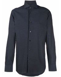 Chemise à manches longues bleu marine Barba