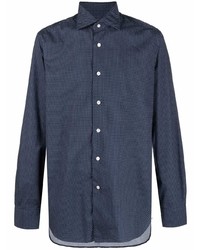 Chemise à manches longues bleu marine Barba