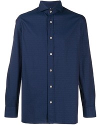 Chemise à manches longues bleu marine Borrelli