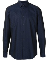 Chemise à manches longues bleu marine BOSS