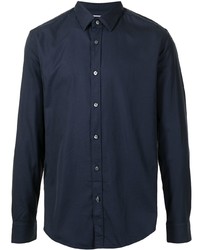 Chemise à manches longues bleu marine BOSS