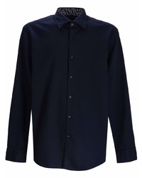 Chemise à manches longues bleu marine BOSS