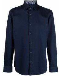 Chemise à manches longues bleu marine BOSS