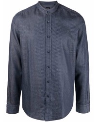 Chemise à manches longues bleu marine BOSS