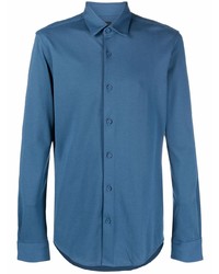 Chemise à manches longues bleu marine BOSS