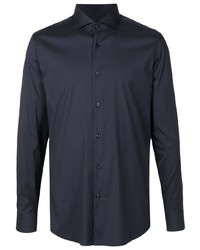 Chemise à manches longues bleu marine BOSS