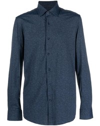 Chemise à manches longues bleu marine BOSS