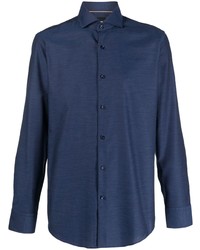 Chemise à manches longues bleu marine BOSS