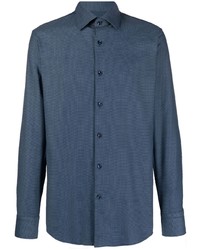 Chemise à manches longues bleu marine BOSS