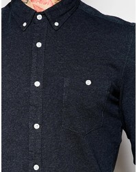 Chemise à manches longues bleu marine Asos