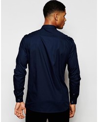 Chemise à manches longues bleu marine Asos