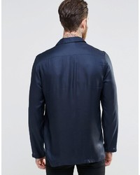 Chemise à manches longues bleu marine Asos