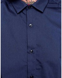 Chemise à manches longues bleu marine Asos