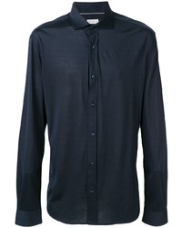 Chemise à manches longues bleu marine Brunello Cucinelli