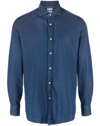 Chemise à manches longues bleu marine Brunello Cucinelli