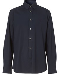 Chemise à manches longues bleu marine Burberry