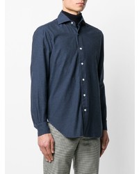 Chemise à manches longues bleu marine Barba