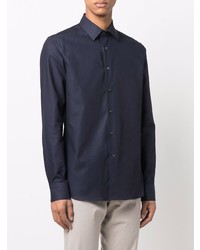 Chemise à manches longues bleu marine Canali