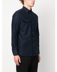 Chemise à manches longues bleu marine Tom Ford