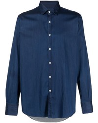 Chemise à manches longues bleu marine Canali