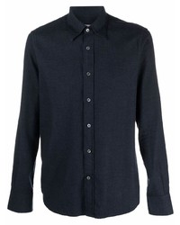 Chemise à manches longues bleu marine Canali