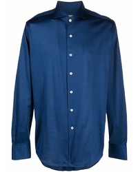 Chemise à manches longues bleu marine Canali