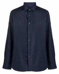 Chemise à manches longues bleu marine Canali