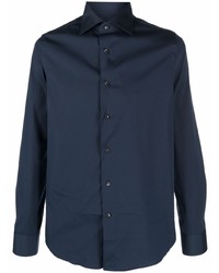 Chemise à manches longues bleu marine Canali