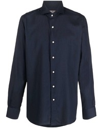 Chemise à manches longues bleu marine Canali