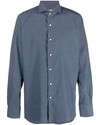 Chemise à manches longues bleu marine Canali