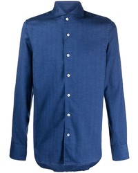 Chemise à manches longues bleu marine Canali