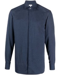 Chemise à manches longues bleu marine Caruso