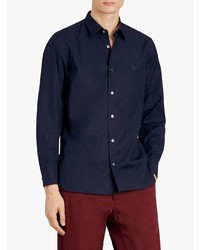 Chemise à manches longues bleu marine Burberry